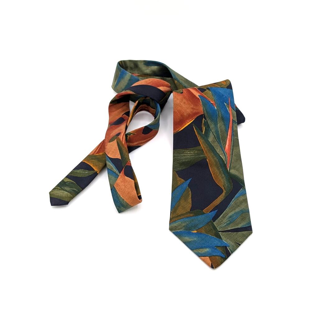 Vintage 90s Gitano Mens Tie Wide Abstract Tropical Miami Vice Bold Retro Resort
